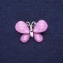 Butterfly Brooch, Mini, Lilac, 27x20mm, Silver-Tone Metal