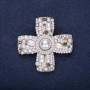 Order of Beauty Brooch, Pearl Cross, White 47x46mm, Silver-Tone Metal
