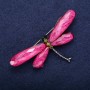 Sale! Dragonfly Brooch, Raspberry Wings 70x35mm Silver-tone Metal
