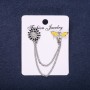 Sale! Aiguillette Bee Brooch with Stones, Enamel, White Yellow Black, 15mm, 20x15mm, Silver-Tone Metal