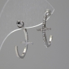 Stud Earrings Hoops with a Cross-Shaped Designer Design, adorned with Rhinestones / silver-plated metal / 35 × 12 mm