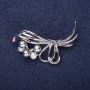 Sale! Clearance Bouquet Brooch with Pearls Grey White 50x22mm Silver-tone Metal