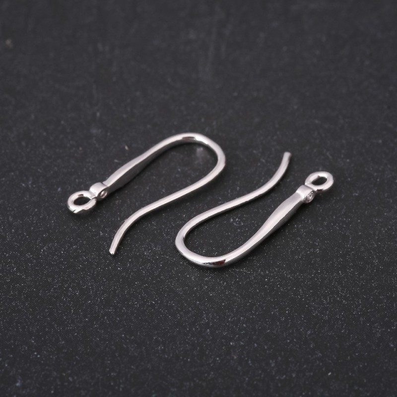 Earring Hooks 2x20mm Silver-tone Metal Price per Pair