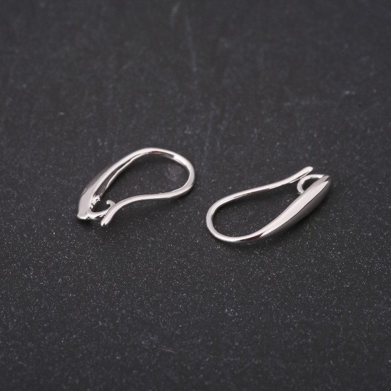 Smooth Earring Hooks 16x1.5mm Silver-tone Metal Price per Pair
