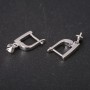 Earring Hooks with Pin 15x20x2mm Silver-tone Metal Price per Pair