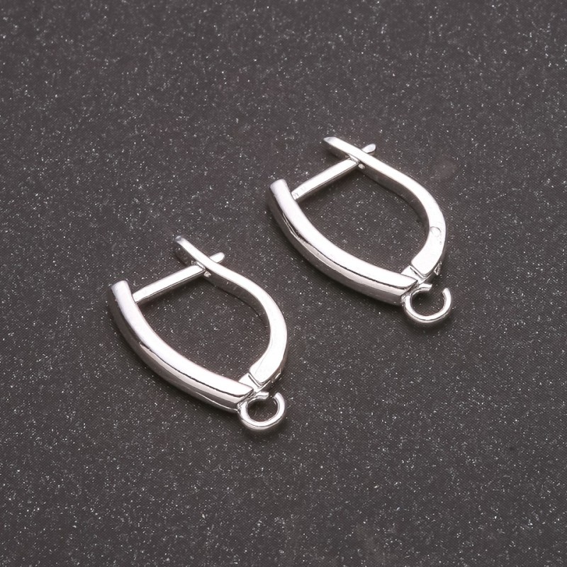 Earring Hooks Silver-tone Metal 19x3mm +/- Pair