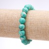Variscite (Pressed) Bracelet, Green Smooth Round Bead, Diameter 10mm, Length 18cm on Elastic