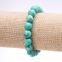 Variscite (Pressed) Bracelet, Green Smooth Round Bead, Diameter 10mm, Length 18cm on Elastic