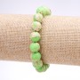 Variscite (Pressed) Bracelet, Light Green Smooth Round Bead, Diameter 10mm, Length 18cm on Elastic