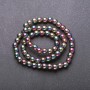Hematite Beads with Rainbow "Petrol" Coating, Smooth Round Bead, Diameter 6mm, Length 38cm