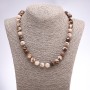 Zebra Jasper Necklace, Smooth Round Beads, Diameter 10mm, Length 48cm