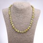 Yellow Turquoise Necklace, Smooth Round Beads, Diameter 8mm, Length 46cm