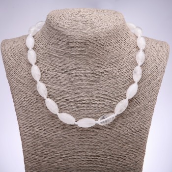 Rock Crystal Necklace, Bicone, Diameter 10x20mm, Length 43cm