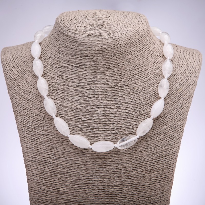 Rock Crystal Necklace, Bicone, Diameter 10x20mm, Length 43cm
