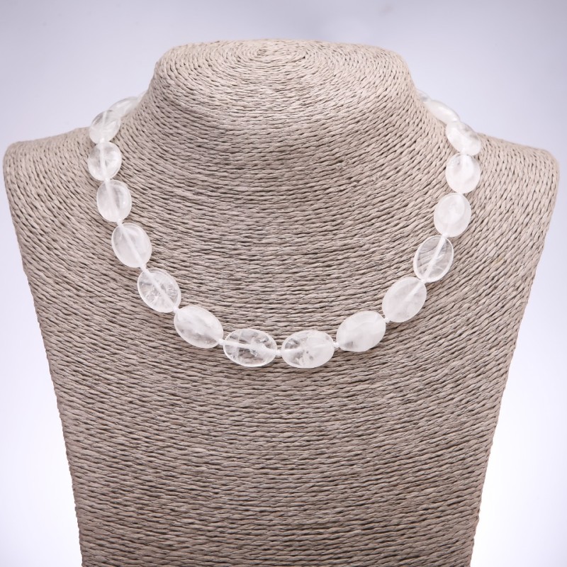 Rock Crystal Necklace, Oval, Diameter 13x18x6mm, Length 43cm