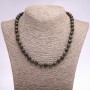 Dragon Blood Jasper Necklace, natural stone, smooth round beads, diameter 8mm, length 44-47cm +