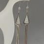 Tassel Earrings 73x11mm Silver-Tone Metal