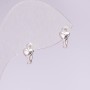 Heart Earrings Series 925 5x8mm Silver-Tone Metal Korea