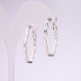 Hoop Earrings Hexagon Series 925 31x2mm Silver-Tone Metal