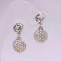 Stud Earrings Roses with Crystals white 12x25mm silver-tone metal