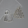 Stud earrings with white crystals 15mm, silver-tone metal