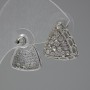 Stud earrings with white crystals 15mm, silver-tone metal