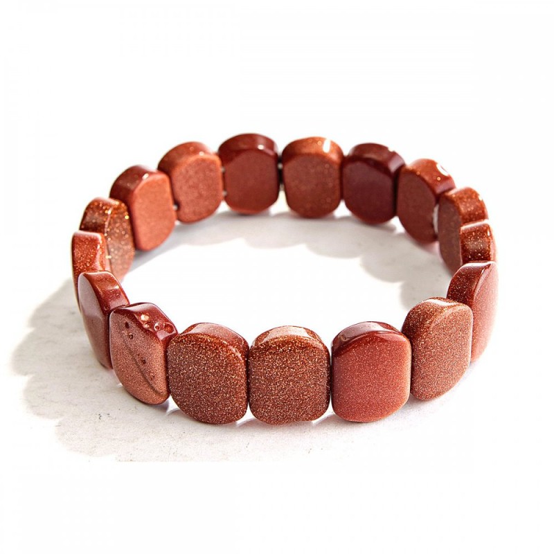 Elastic Bracelet Aventurine (synthetic) "Golden Sand" 17x12mm