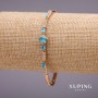 Xuping Bracelet with Blue Stone, Thickness 3-9mm, Length 19mm, 18K Gold Plated