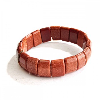 Bracelet Aventurine "Golden Sand", 15x11mm link, on elastic