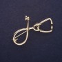 Stethoscope Brooch, Gold, 44x30mm, Gold-Tone Metal