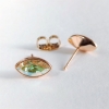 Xuping Stud Earrings with Swarovski Crystals, Grain Shape, Yellow-Green Chameleon, Diameter 6x11mm, Gold Plated