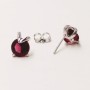 Xuping Stud Earrings with Raspberry Stone, Diameter 11x8mm, Rhodium
