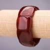 Natural Carnelian Bracelet on Elastic, Smooth Link 30x25mm+/- Circumference 18cm+