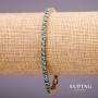 Xuping Bracelet with Blue Stones, 4mm Thick, 18-19cm Length, Gold Plated
