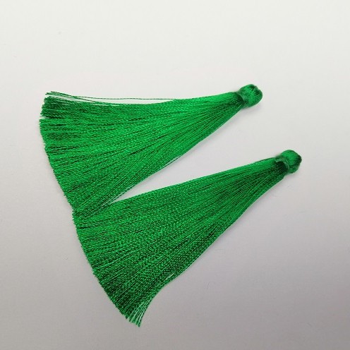 Craft Tassel Blank 'Green', 7cm Length, 7mm Diameter, Pair