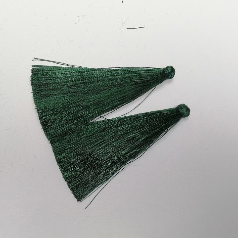 Craft Tassel Blank "Dark Emerald", length 7cm, diameter 7mm, pair