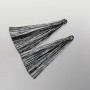 Craft Tassel Blank "Black-White Stripe", length 7cm, diameter 7mm, pair