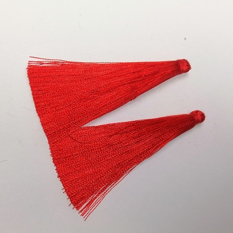 Craft Tassel Blank 'Red', 7cm Length, 7mm Diameter, Pair