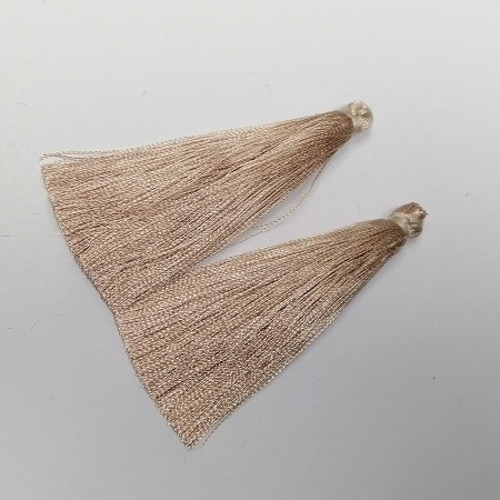 Craft Tassel Blank 'Cappuccino', 7cm Length, 7mm Diameter, Pair