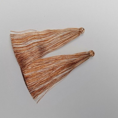 Craft Tassel Blank 'Caramel Stripe', 7cm Length, 7mm Diameter, Pair