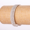 Rhinestone Bracelet Cuff Five-Row White Rhinestones White Metal