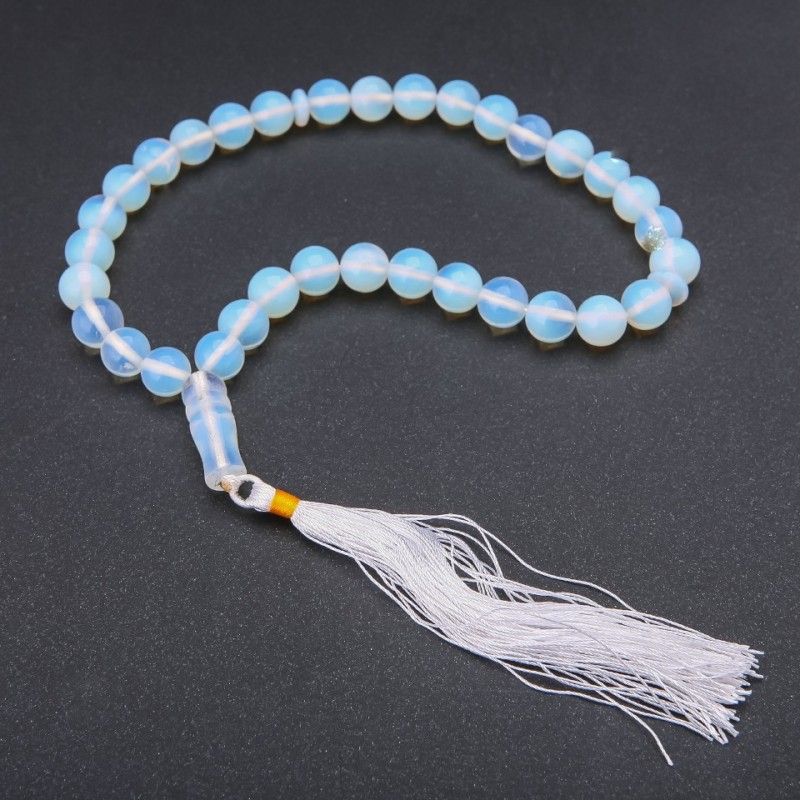 Moonstone (Synthetic) Stone Mala, 33 beads, diameter 10mm+