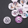 Wooden Kids' Buttons 'Pirate Skulls', White/Multicolour, 20mm, Pack of 30