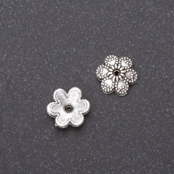 Bead Cap Finding for Beads 9mm, inner diameter 1.8mm, pack 20g (48 +/- pcs), colour silver metal