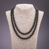 Long Shungite Necklace, 8mm diameter, 120cm length