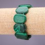 Malachite (Pressed) Bracelet, link 25x17+/-mm, length 18cm on elastic
