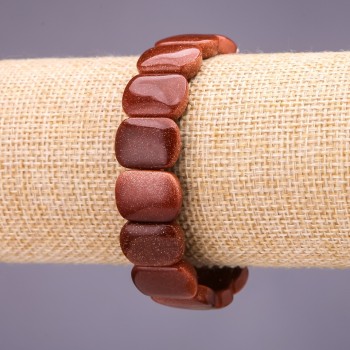 Bracelet Adventurine (synthetic) Gold Sand link 16x12+-mm, length 18cm on elastic