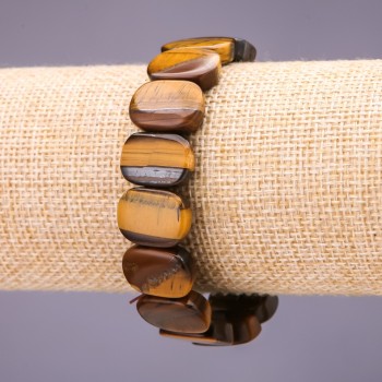 Bracelet Tiger's Eye link 17x12+-mm, length 18cm on elastic