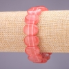 Watermelon Tourmaline Bracelet, link 18x14+/-mm, length 18cm on elastic