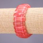Bracelet Watermelon Tourmaline link 25x10+-mm, length 18cm on elastic
